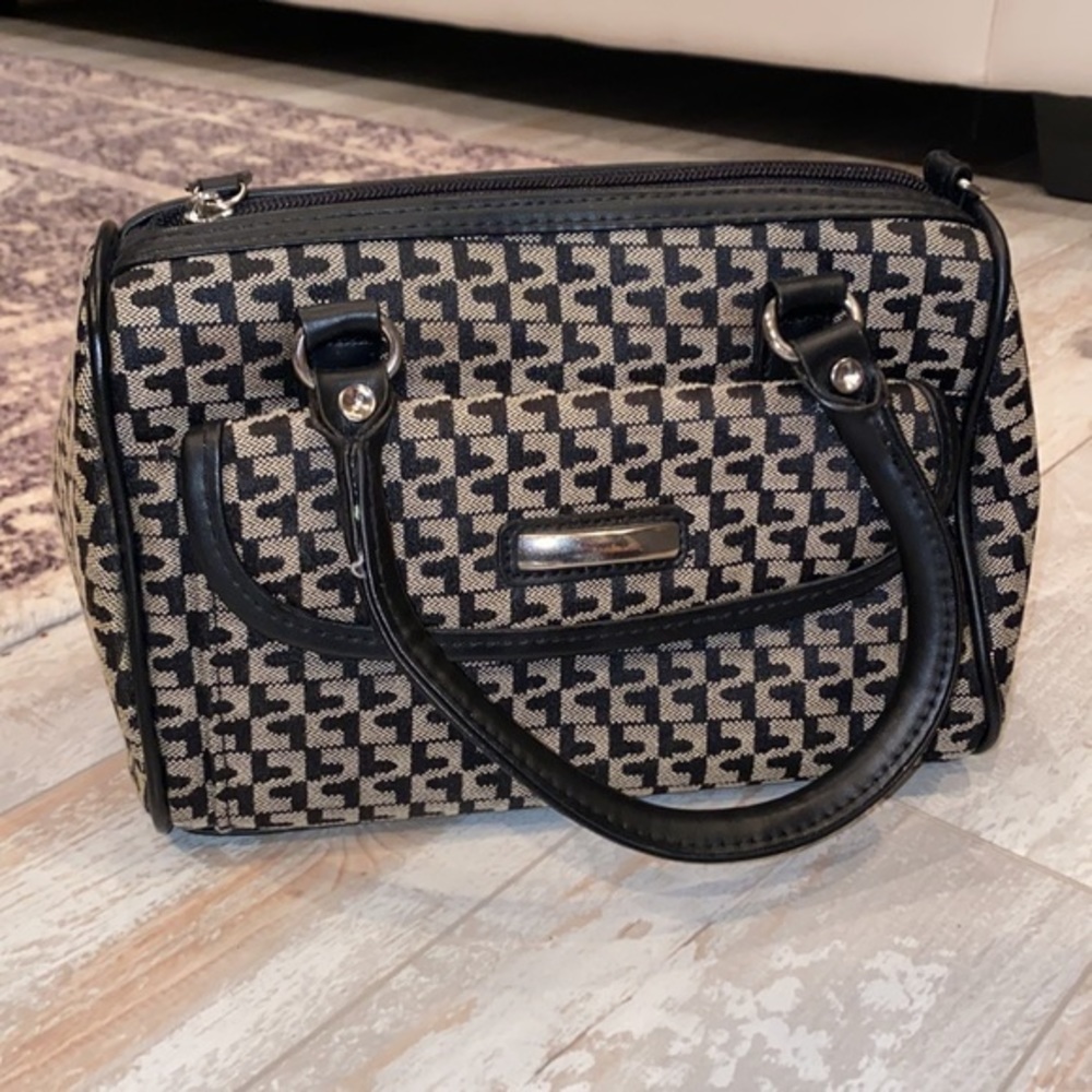 Black and‎ white patterned handbag Y2K